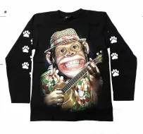 Rock Chang longsleeve LS GR №735 лонгслив,обезьяна,животные