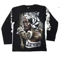 Rock Chang longsleeve LS GR №712  лонгслив,индейцы,тигр