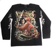 Rock Chang longsleeve LS GR №715 лонгслив,самурай,дракон