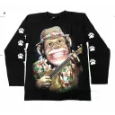 Rock Chang longsleeve LS GR №735 лонгслив,обезьяна,животные