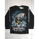 Rock Chang longsleeve LS GR №805  лонгслив,череп,карты